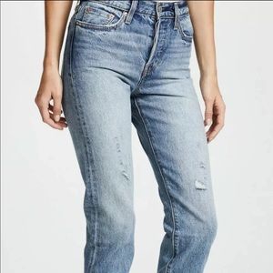 Levis Wedgie Fit Selvedge White Oak 29 mom
